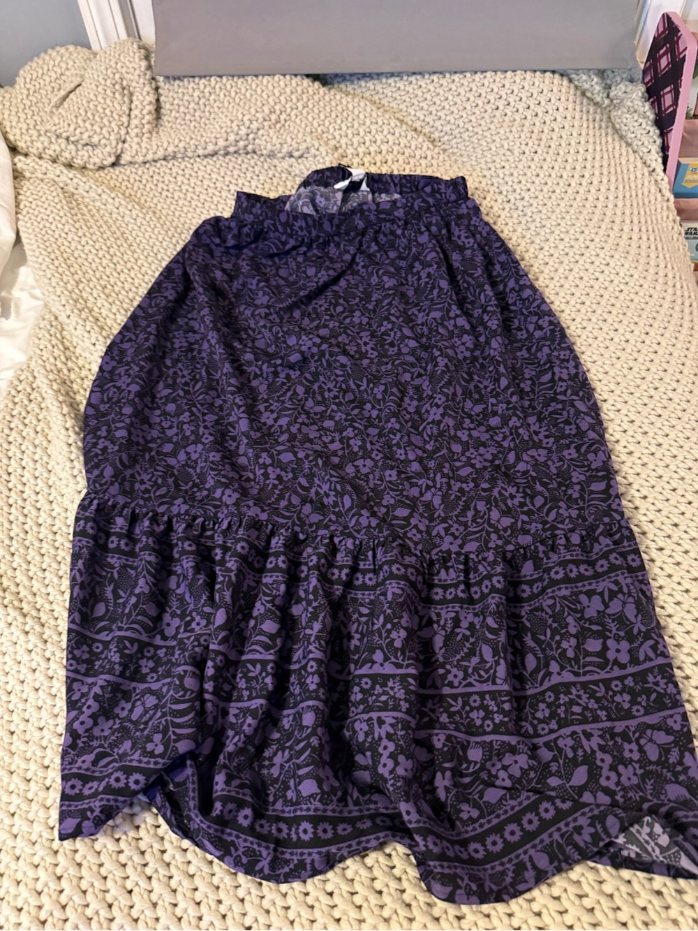 Old Navy Purple Floral Maxi Skirt